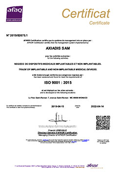 Cert. ISO 9001 AXIADIS